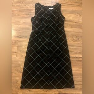 Elegant Black Plaid Buisness Dress